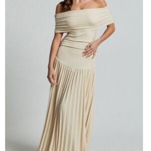 LIONESS - FIELD OF DREAMS MAXI DRESS IN OATMEAL - maternity